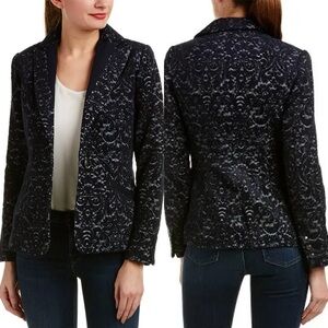 Jacquard Paisley Blue wool blend Jacket| Cabi Jackets & Coats| Sz 6